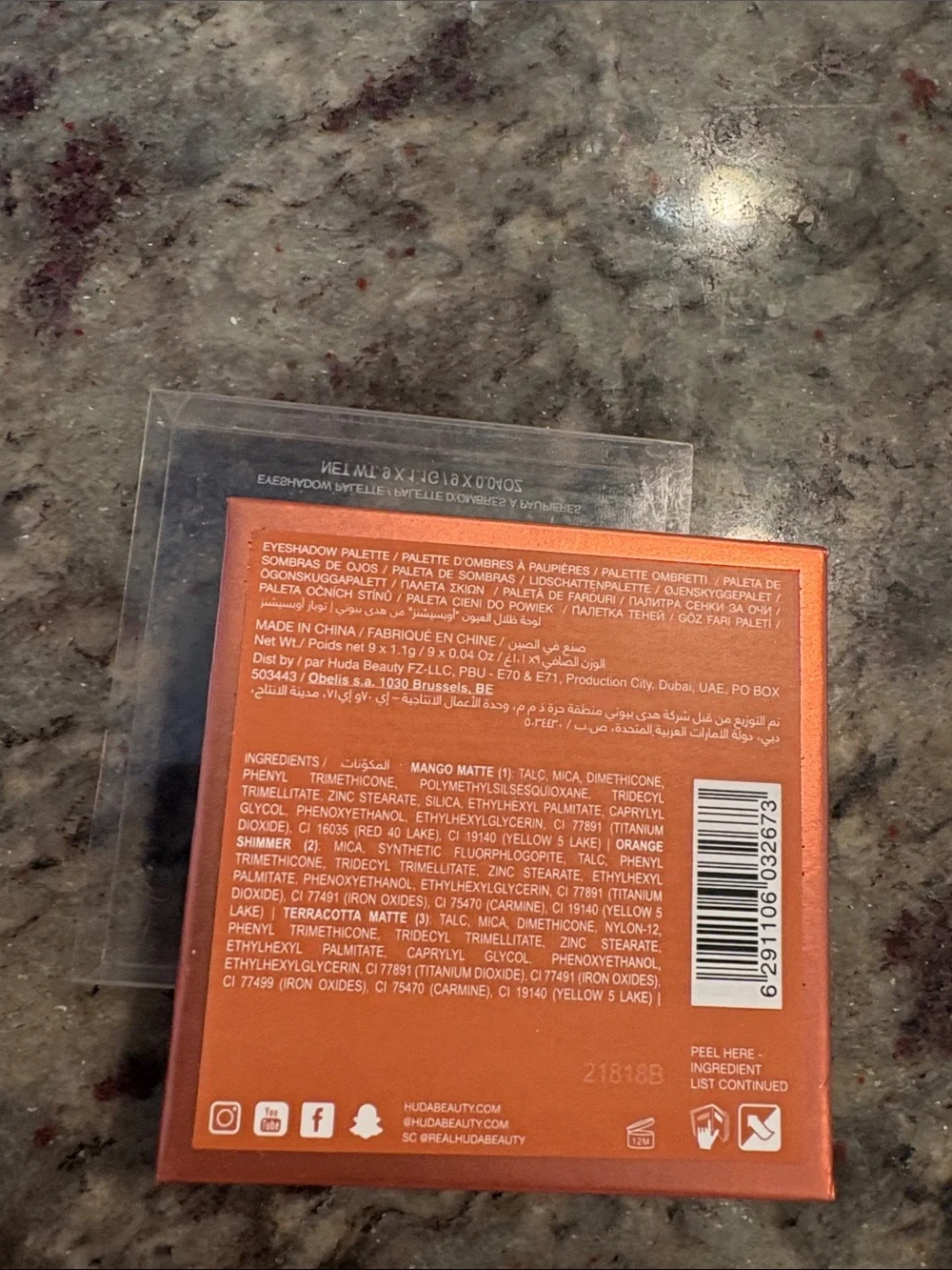 HUDA BEAUTY Topaz Obsessions Eyeshadow Palette - Copper Bronze Orange